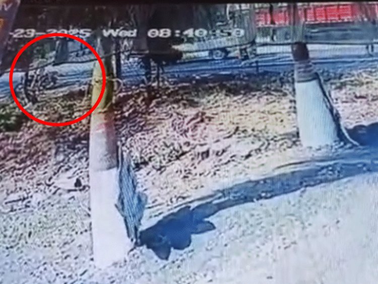 बस ने सड़क किनारे खड़े ITI छात्र को कुचला,VEDIO:कार से बचने के लिए बस सड़क से नीचे उतरी; 20 साल के युवक की मौत